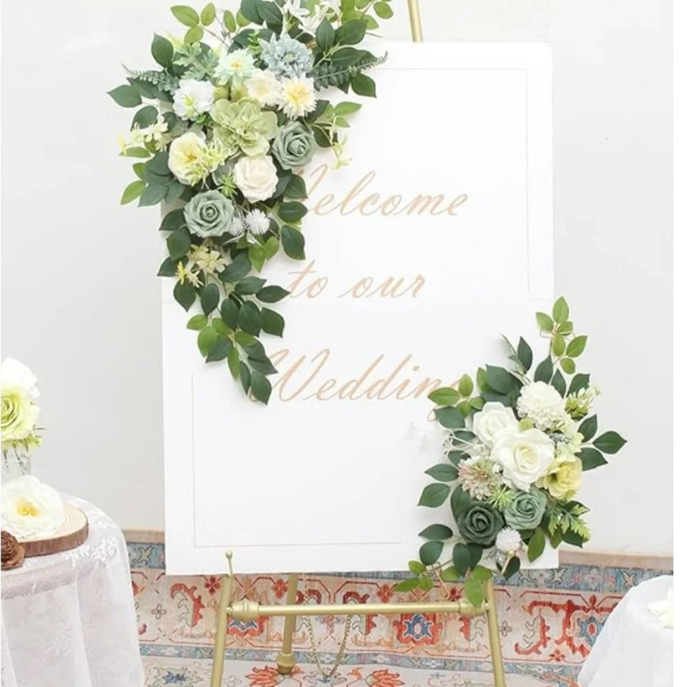 Faux Floral Mixed Bouquet in Cream, Yellow & Sage Green